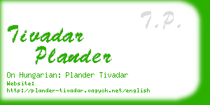 tivadar plander business card